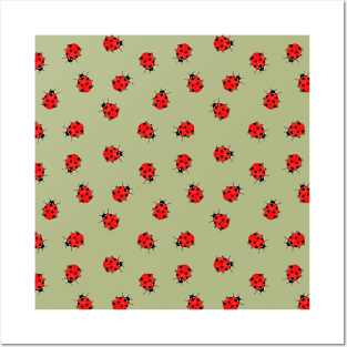 Cute Ladybugs Pattern Posters and Art